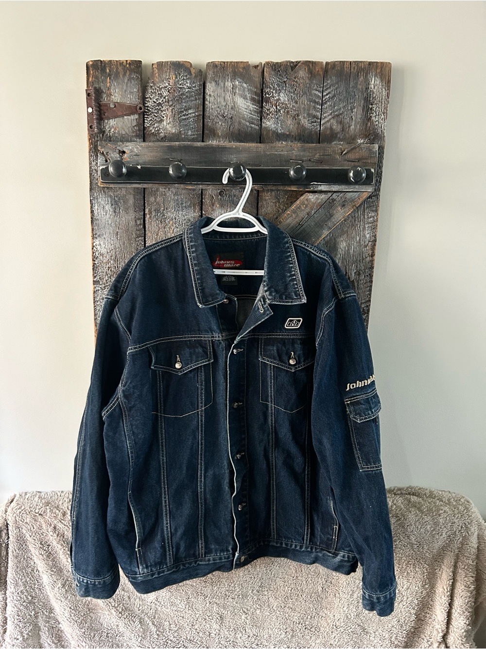 Men's Vintage Johnny Blaze Dark Blue Denim Jacket